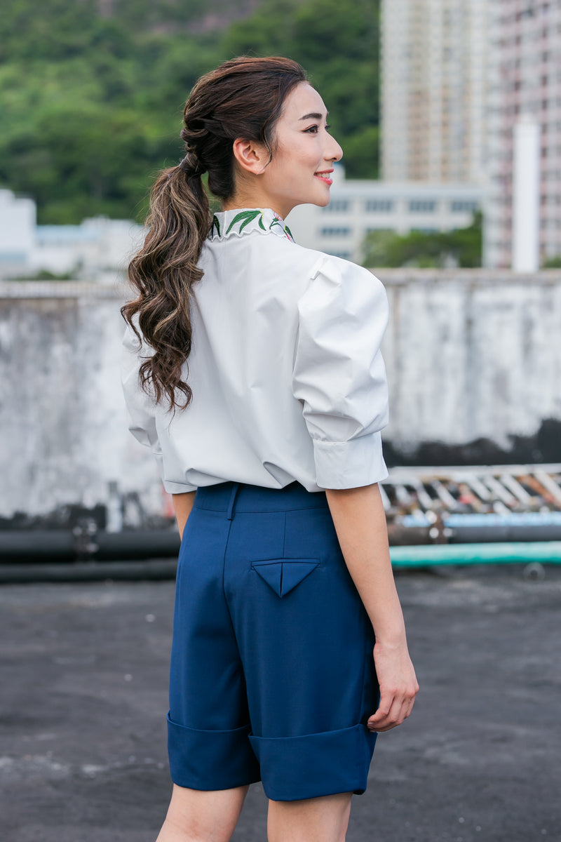 Embroidered Neckline Shirt