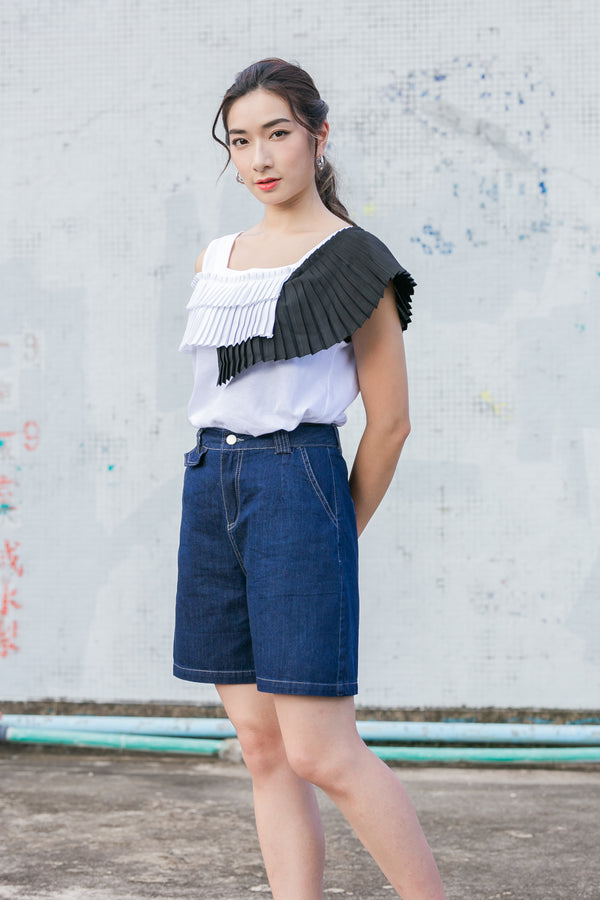 Contrast Pleated Vest Top