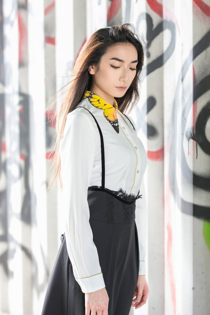 Butterfly collar shirt