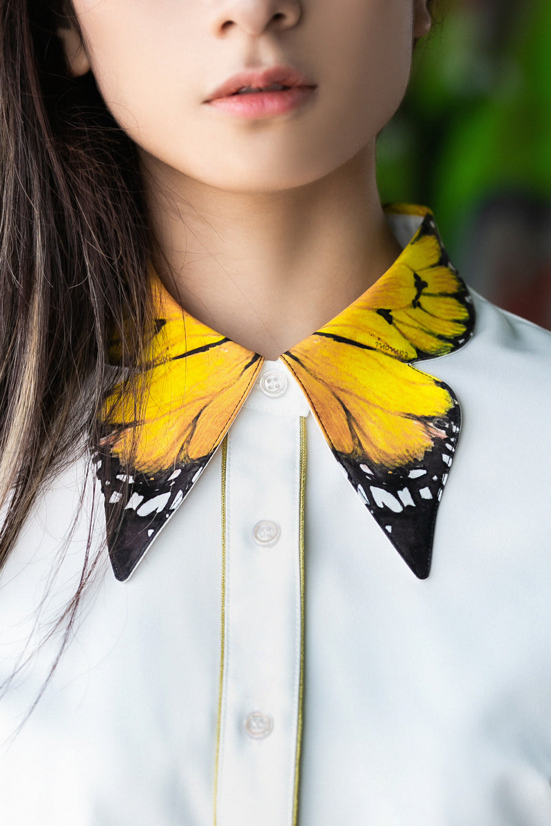 Butterfly collar shirt