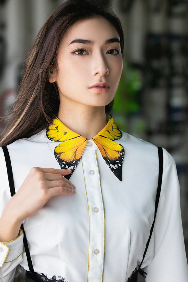 Butterfly collar shirt