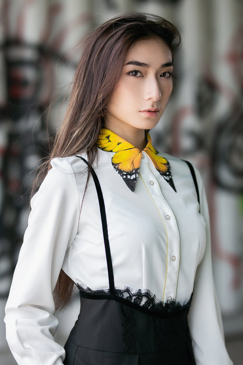 Butterfly collar shirt
