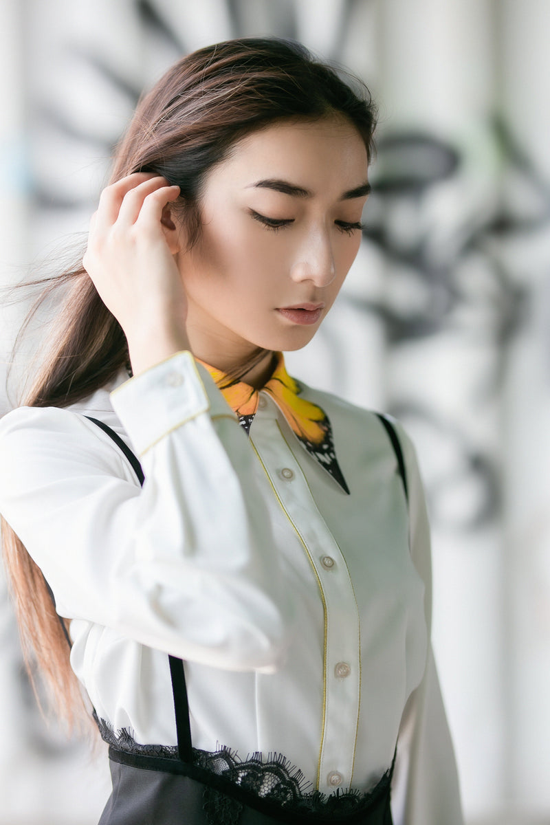 Butterfly collar shirt