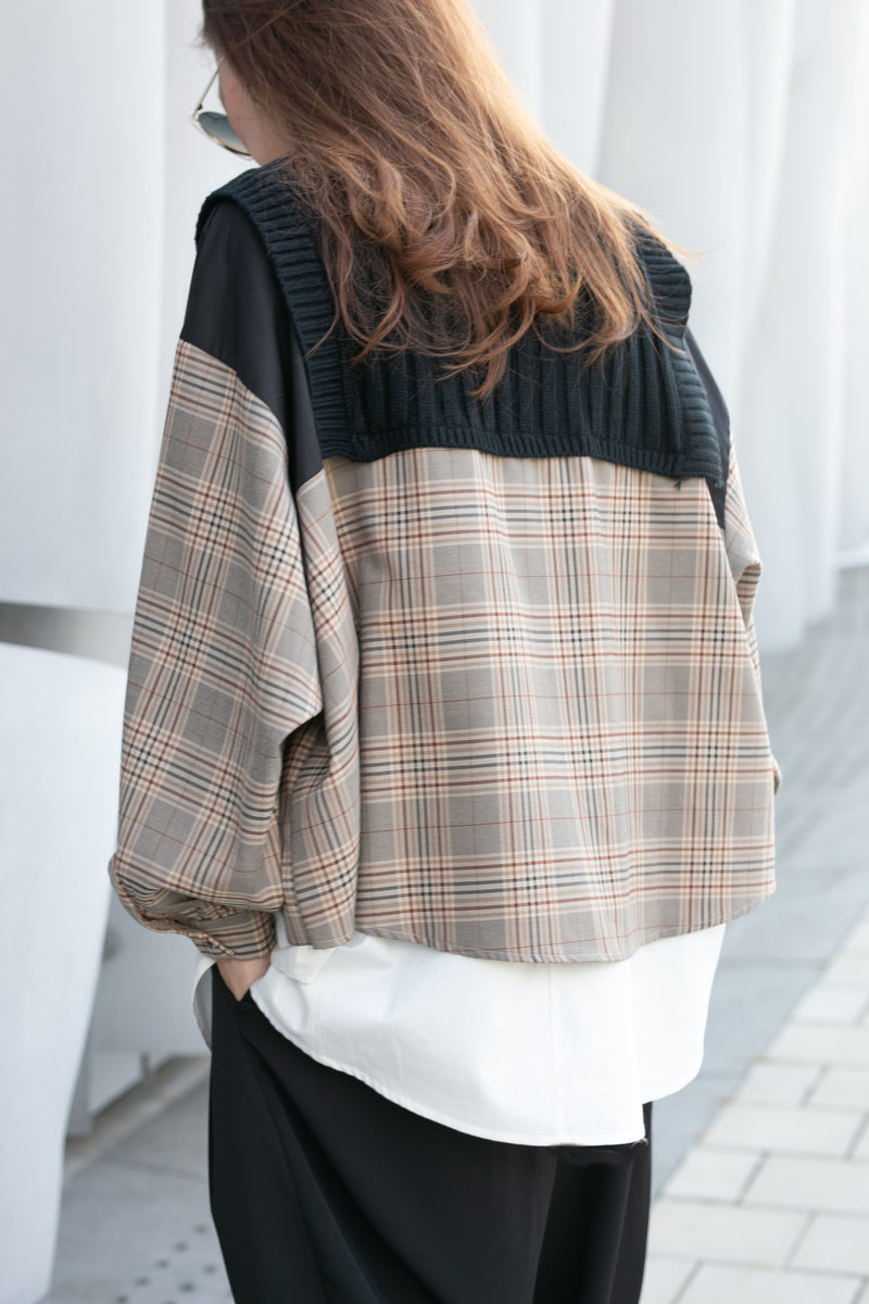 CHECKERED OVERSIZE TOP