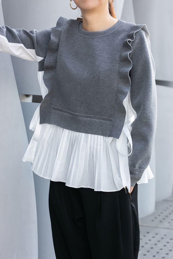 PLEATED SWEATSHIRT