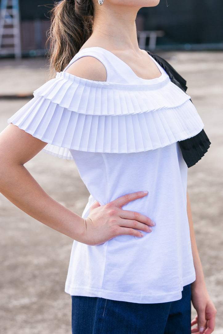 Contrast Pleated Vest Top