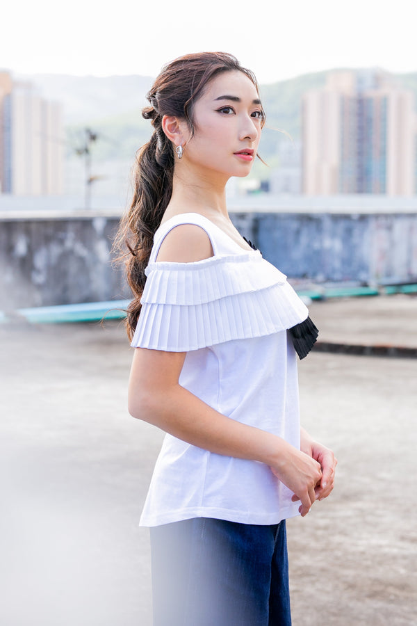 Contrast Pleated Vest Top