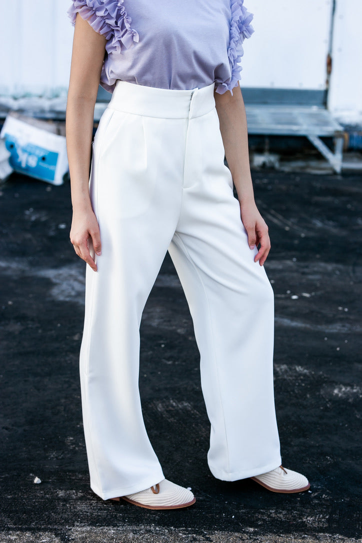 High Waist Straight Trousers