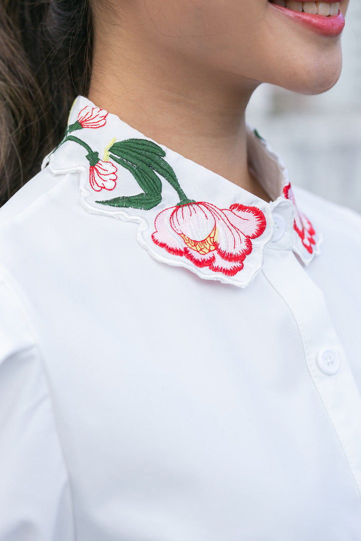 Embroidered Neckline Shirt