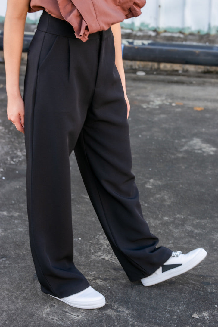 High Waist Straight Trousers