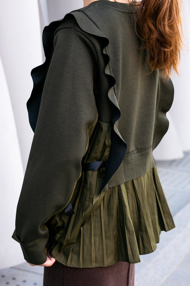 PLEATED SWEATSHIRT