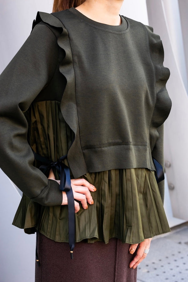 PLEATED SWEATSHIRT