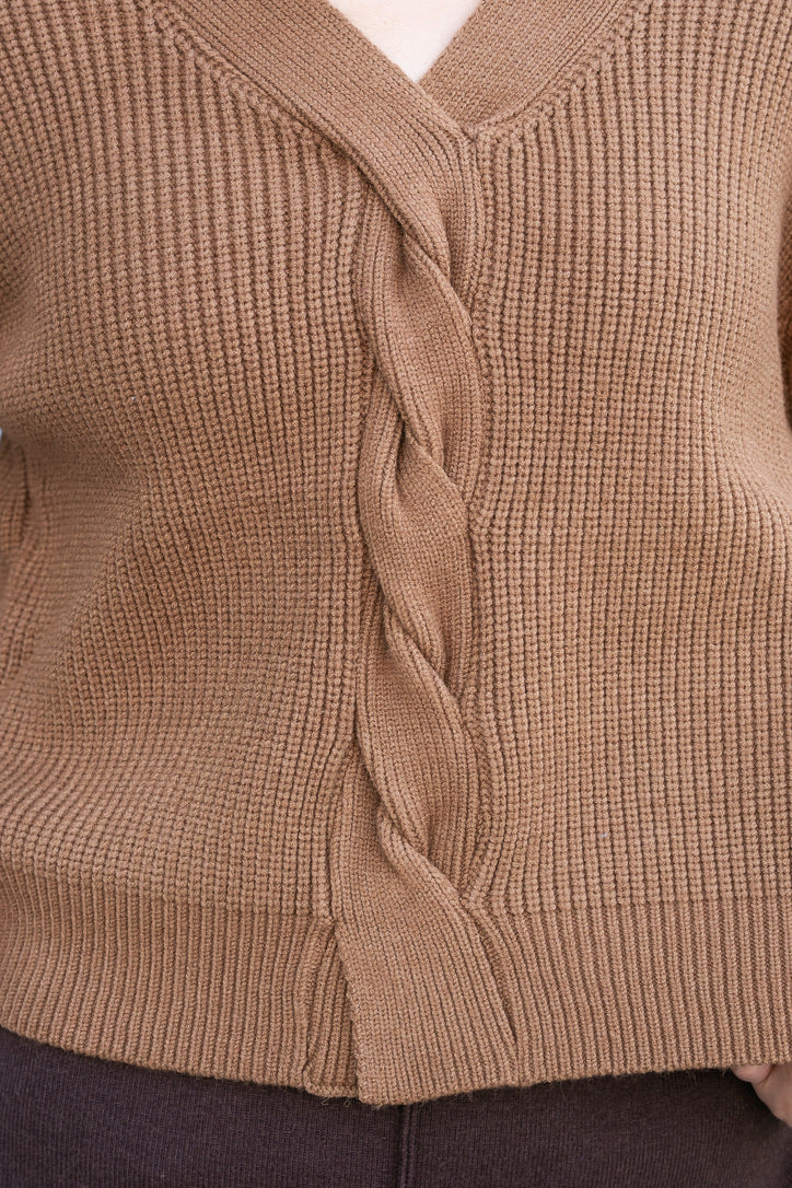 V-NECK CHUNKY SWEATER