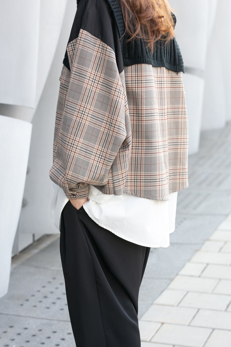 CHECKERED OVERSIZE TOP