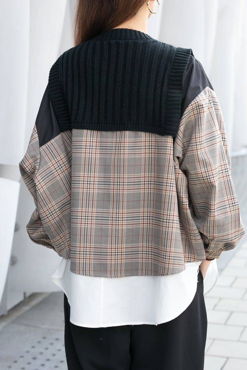 CHECKERED OVERSIZE TOP